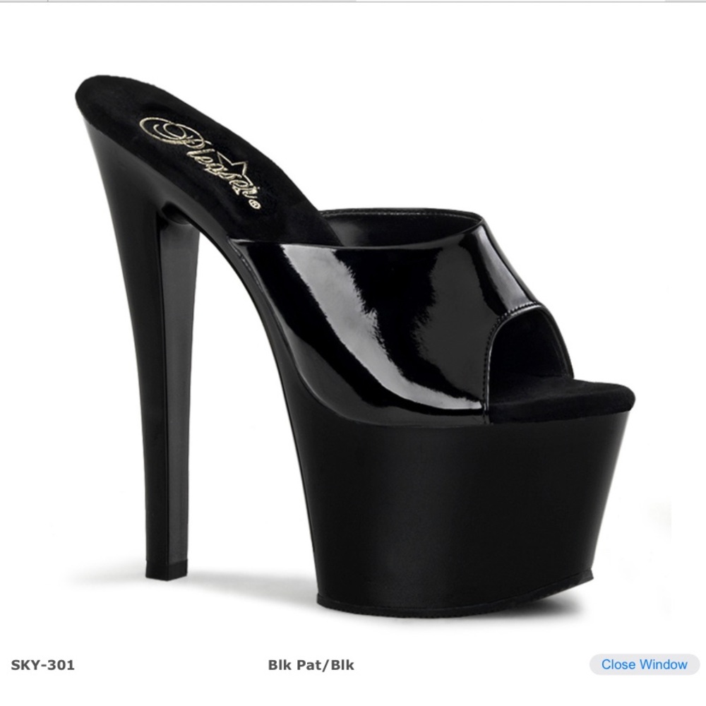 Pleaser Sky-301 Black Patent New in Box